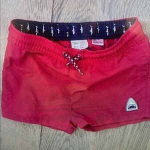 Red Shark Kids Swim Trunks